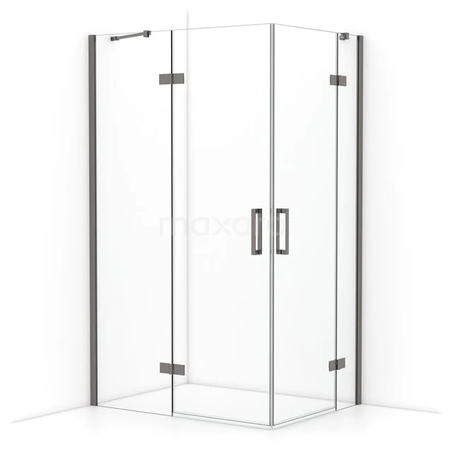 Diamond Shower enclosure | 120x90 cm Black metal Clear glass Pivot door Rectangle CDD6636410ZMN