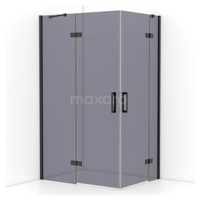 Diamond Shower enclosure | 120x90 cm Black chrome Smoke glass Pivot door Rectangle CDD6636411BCN