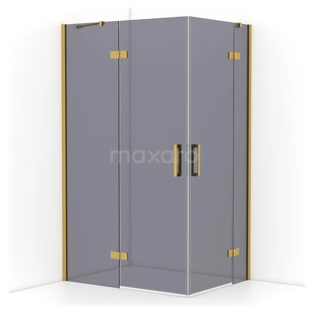 Diamond Shower enclosure | 120x90 cm Gold Smoke glass Pivot door Rectangle CDD6636411GG