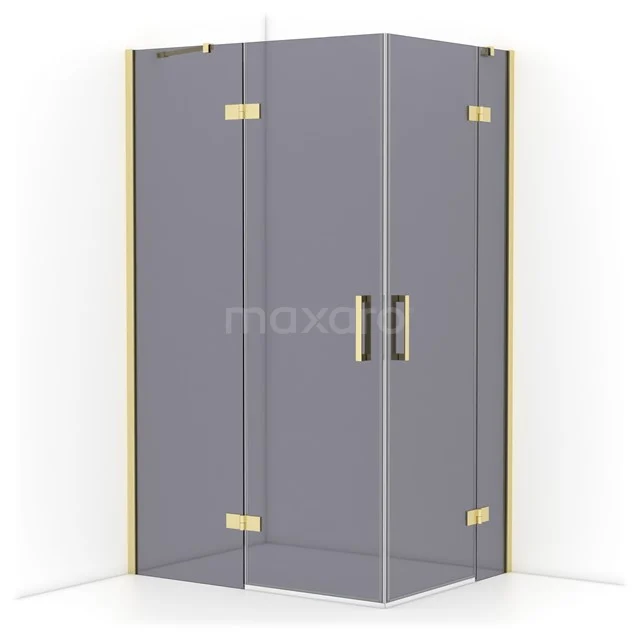 Diamond Shower enclosure | 120x90 cm Light gold Smoke glass Pivot door Rectangle CDD6636411LG
