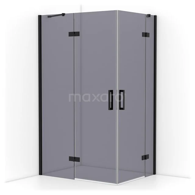 Diamond Duschkabine | 120x90 cm Matt Schwarz Drehtür Rechteck CDD6636411MB