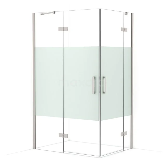 Diamond Shower enclosure | 120x90 cm Stainless steel Clear with matt strip Pivot door Rectangle CDD6636413BR