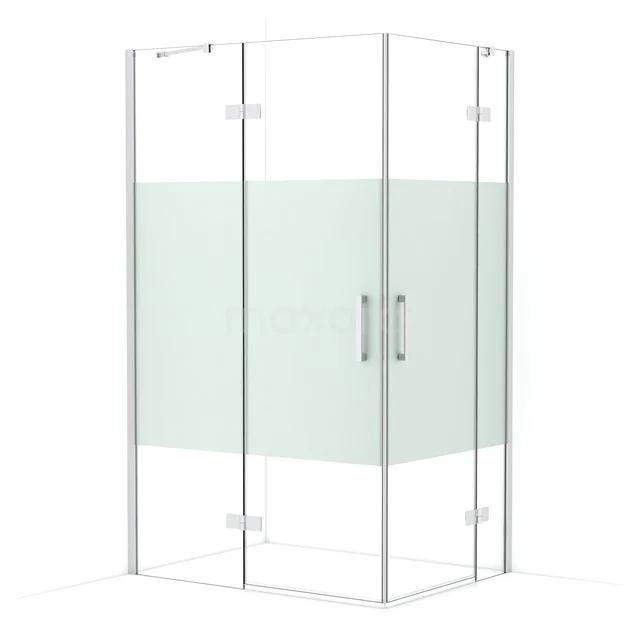 Diamond Shower enclosure | 120x90 cm Chrome Clear with matt strip Pivot door Rectangle CDD6636413C