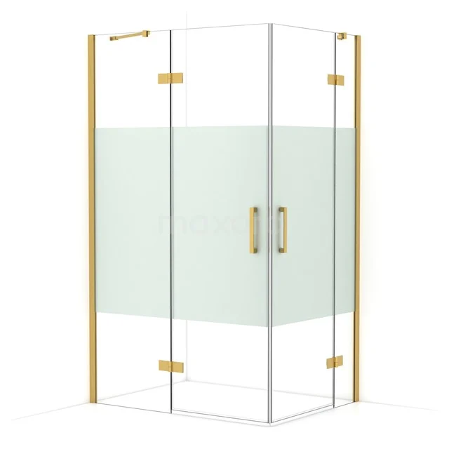 Diamond Shower enclosure | 120x90 cm Gold Clear with matt strip Pivot door Rectangle CDD6636413GG