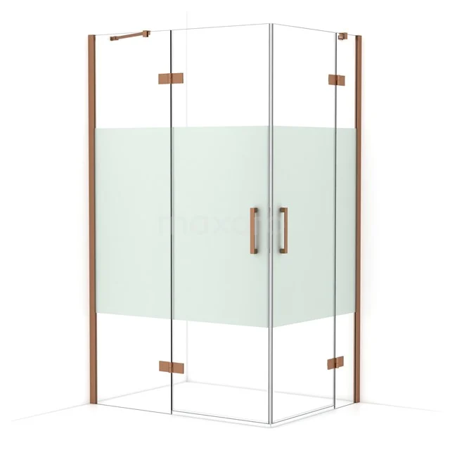 Diamond Shower enclosure | 120x90 cm Copper Clear with matt strip Pivot door Rectangle CDD6636413KP
