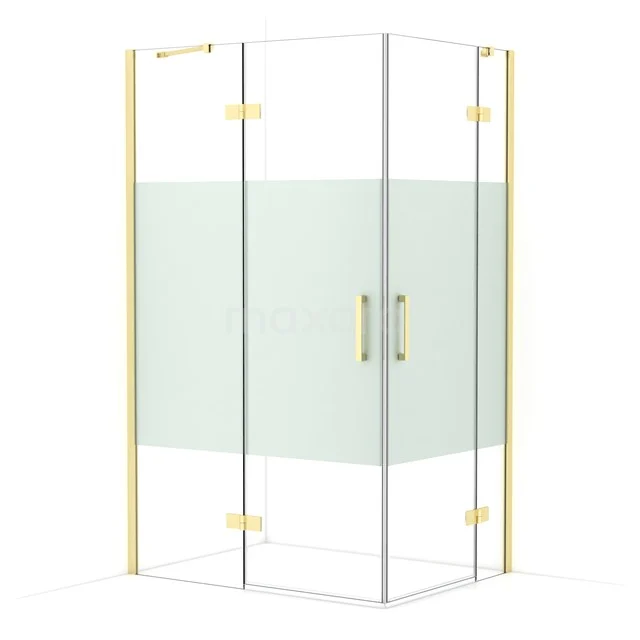 Diamond Shower enclosure | 120x90 cm Light gold Clear with matt strip Pivot door Rectangle CDD6636413LG