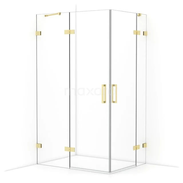 Diamond Duschkabine | 120x90 cm Helles Gold Drehtür Rechteck CDD6636420LG