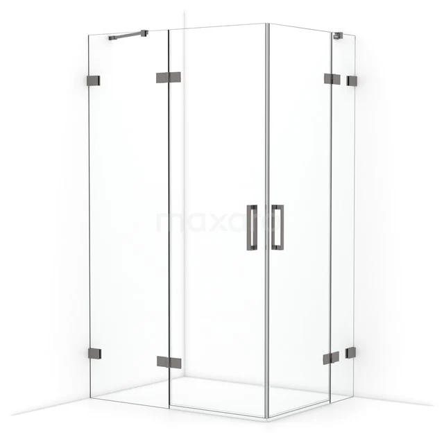 Diamond Shower enclosure | 120x90 cm Black metal Clear glass Pivot door Rectangle CDD6636420ZM