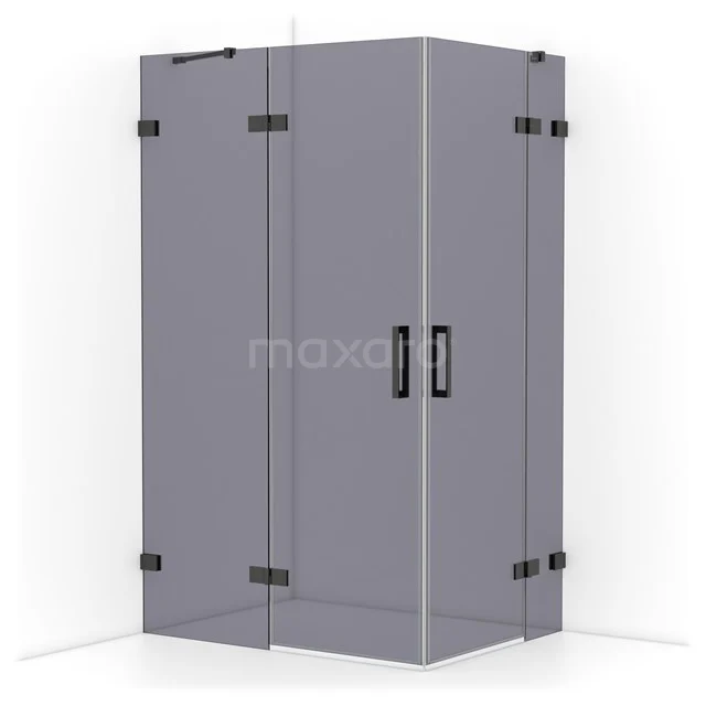 Diamond Shower enclosure | 120x90 cm Black chrome Smoke glass Pivot door Rectangle CDD6636421BC