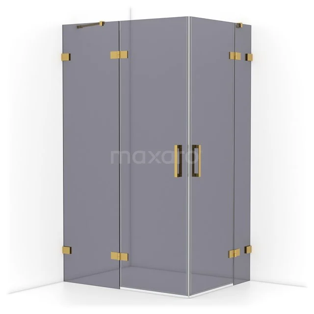 Diamond Shower cabin | 120x90 cm Gold Smoke glass Pivot door Rectangle CDD6636421GG