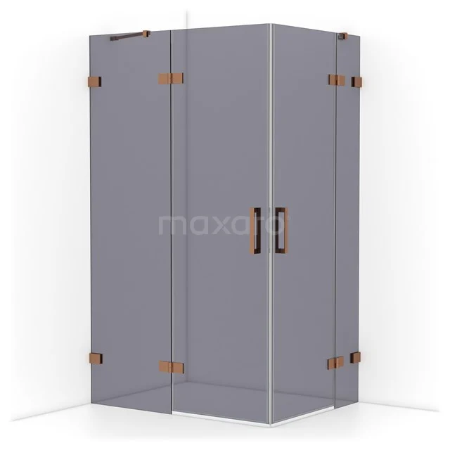 Diamond Shower enclosure | 120x90 cm Copper Smoke glass Pivot door Rectangle CDD6636421KP
