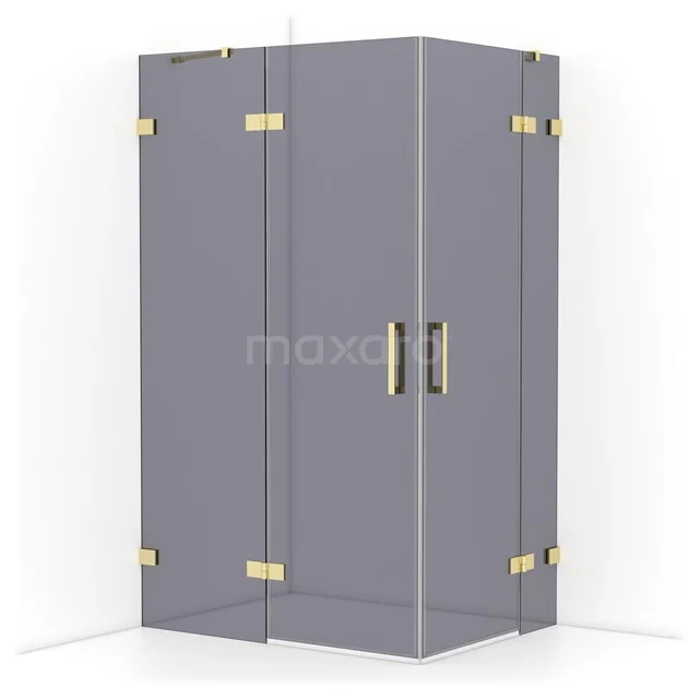 Diamond Shower enclosure | 120x90 cm Light gold Smoke glass Pivot door Rectangle CDD6636421LG