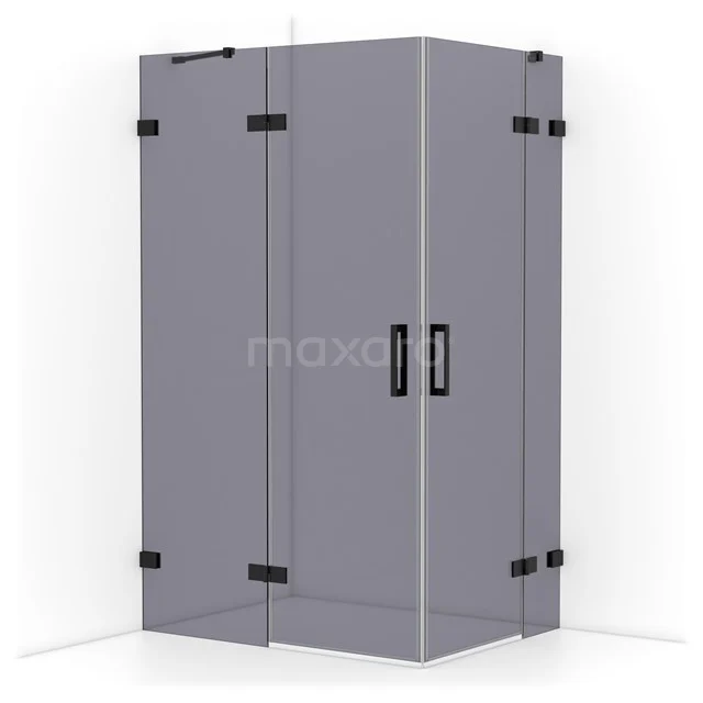 Diamond Duschkabine | 120x90 cm Matt Schwarz Drehtür Rechteck CDD6636421MB