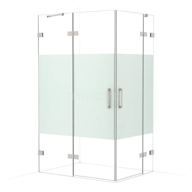 Diamond Shower enclosure | 120x90 cm Stainless steel Clear with matt strip Pivot door Rectangle CDD6636423BR