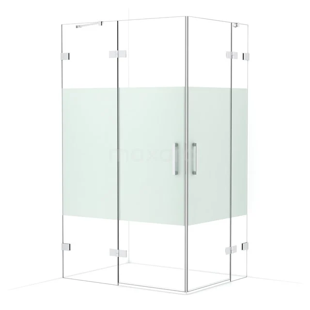 Diamond Shower enclosure | 120x90 cm Chrome Clear with matt strip Pivot door Rectangle CDD6636423C