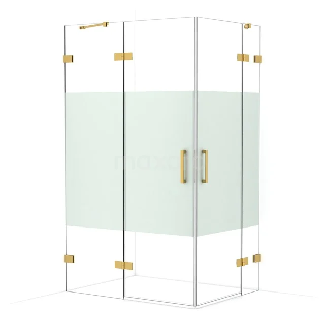 Diamond Shower enclosure | 120x90 cm Gold Clear with matt strip Pivot door Rectangle CDD6636423GG
