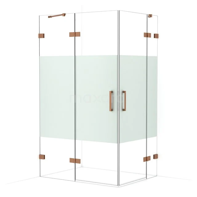 Diamond Shower enclosure | 120x90 cm Copper Clear with matt strip Pivot door Rectangle CDD6636423KP