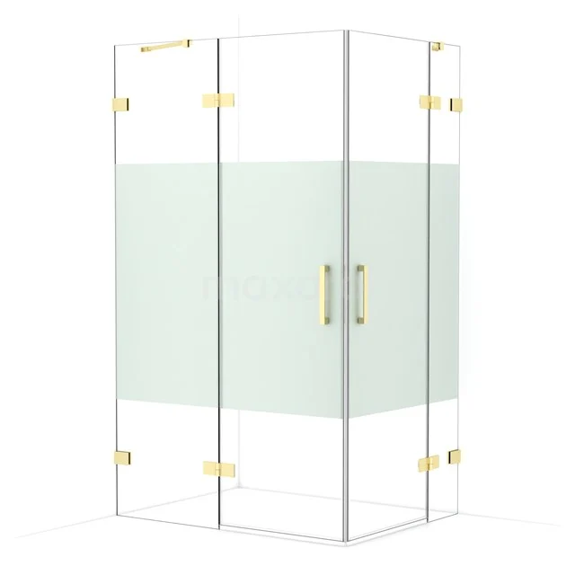 Diamond Shower enclosure | 120x90 cm Light gold Clear with matt strip Pivot door Rectangle CDD6636423LG