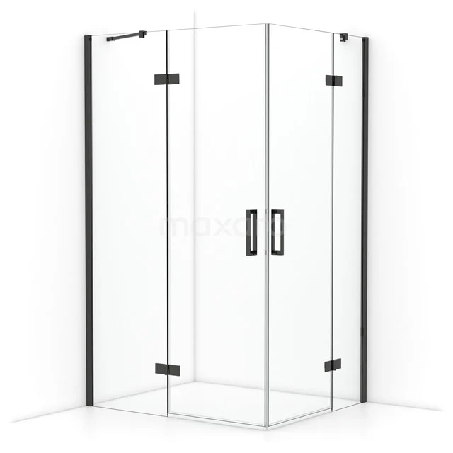 Diamond Shower enclosure | 120x100 cm Black chrome Clear glass Pivot door Rectangle CDD6646410BCN