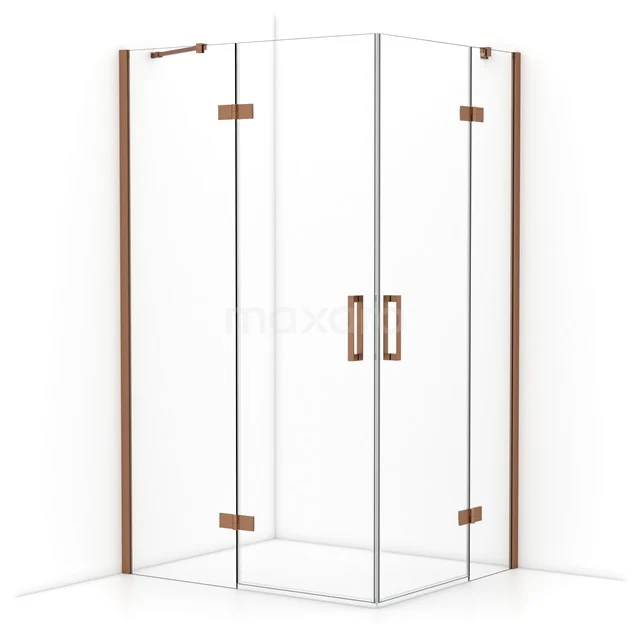 Diamond Shower enclosure | 120x100 cm Copper Clear glass Pivot door Rectangle CDD6646410KP