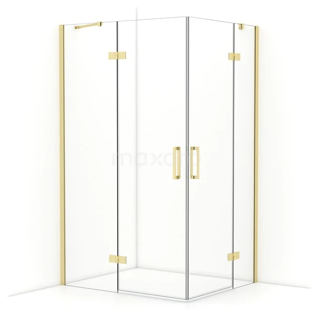 Diamond Shower enclosure | 120x100 cm Light gold Clear glass Pivot door Rectangle CDD6646410LG