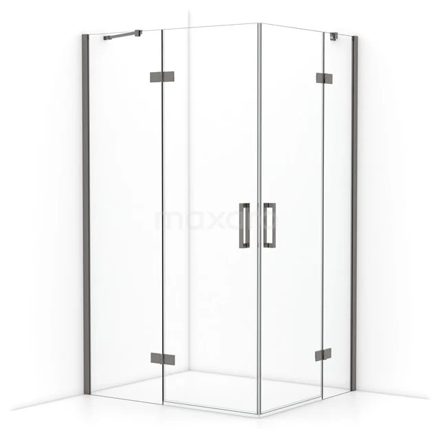 Diamond Shower enclosure | 120x100 cm Black metal Clear glass Pivot door Rectangle CDD6646410ZMN