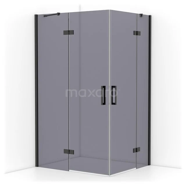 Diamond Shower enclosure | 120x100 cm Black chrome Smoke glass Pivot door Rectangle CDD6646411BCN