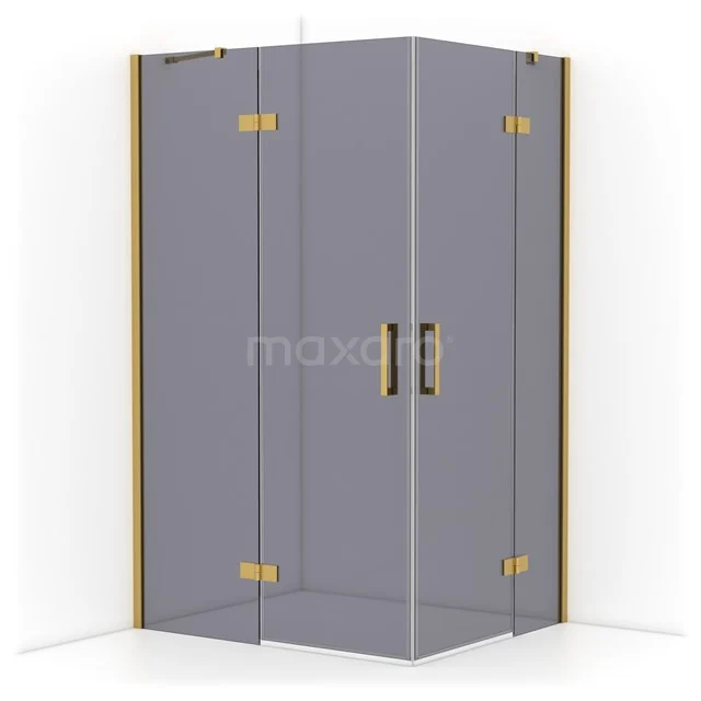 Diamond Shower enclosure | 120x100 cm Gold Smoke glass Pivot door Rectangle CDD6646411GG