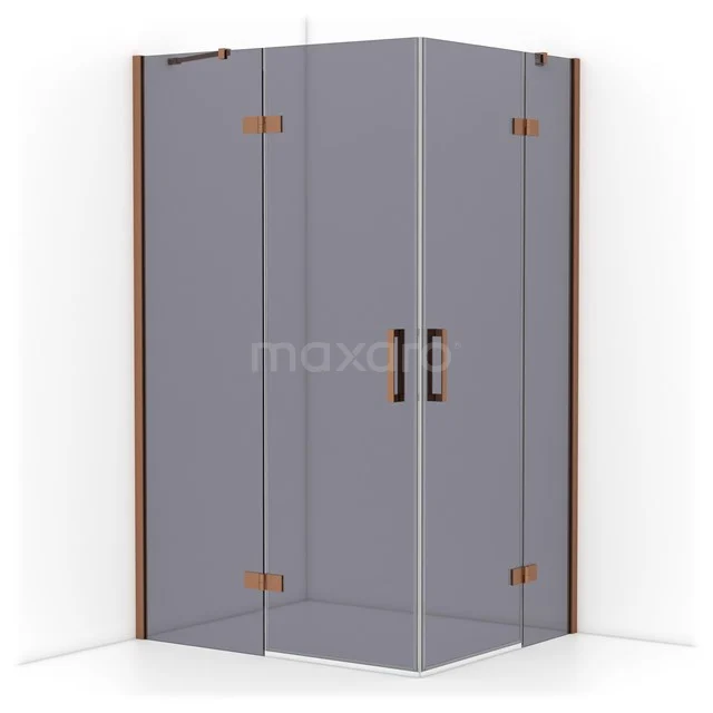 Diamond Shower cabin | 120x100 cm Copper Smoke glass Pivot door Rectangle CDD6646411KP