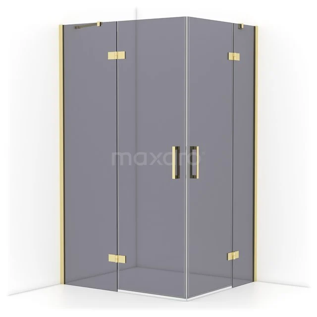 Diamond Shower enclosure | 120x100 cm Light gold Smoke glass Pivot door Rectangle CDD6646411LG