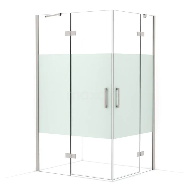 Diamond Shower enclosure | 120x100 cm Stainless steel Clear with matt strip Pivot door Rectangle CDD6646413BR