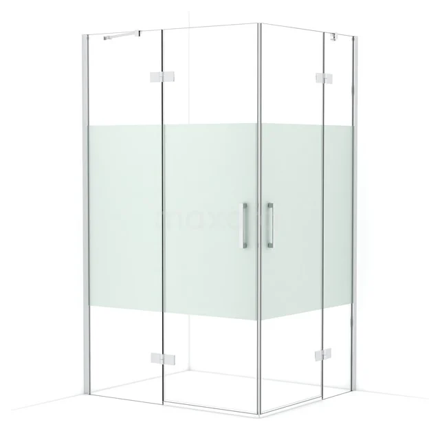 Diamond Shower enclosure | 120x100 cm Chrome Clear with matt strip Pivot door Rectangle CDD6646413C