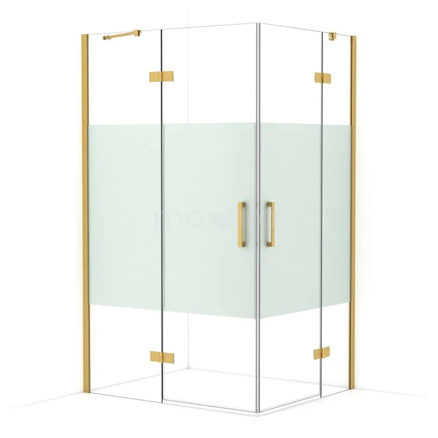 Diamond Shower enclosure | 120x100 cm Gold Clear with matt strip Pivot door Rectangle CDD6646413GG