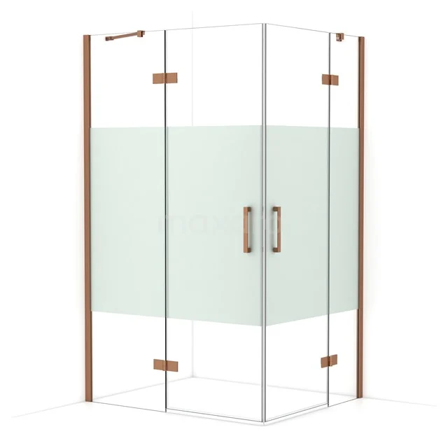 Diamond Shower enclosure | 120x100 cm Copper Clear with matt strip Pivot door Rectangle CDD6646413KP