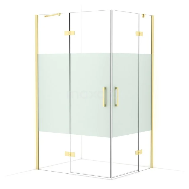 Diamond Shower enclosure | 120x100 cm Light gold Clear with matt strip Pivot door Rectangle CDD6646413LG