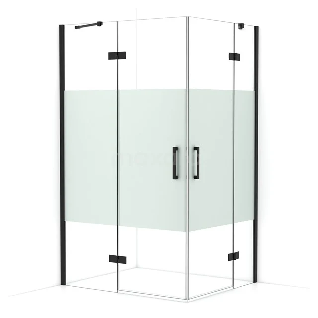 Diamond Shower cabin | 120x100 cm Matte black Clear with matt strip Pivot door Rectangle CDD6646413MB