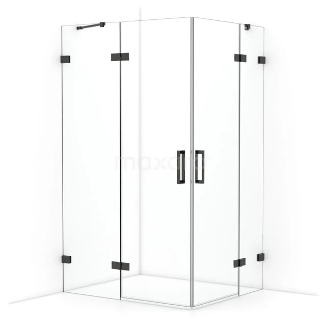 Diamond Shower enclosure | 120x100 cm Black chrome Clear glass Pivot door Rectangle CDD6646420BC