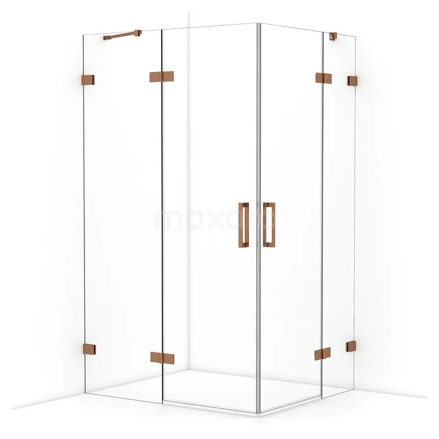 Diamond Shower enclosure | 120x100 cm Copper Clear glass Pivot door Rectangle CDD6646420KP