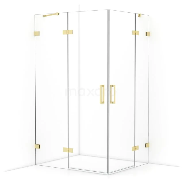 Diamond Shower cabin | 120x100 cm Light gold Clear glass Pivot door Rectangle CDD6646420LG