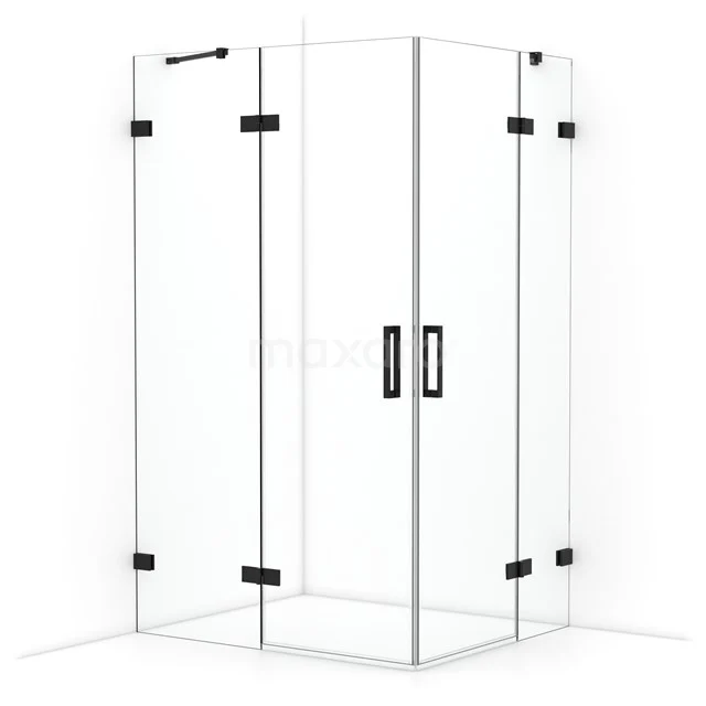 Diamond Duschkabine | 120x100 cm Matt Schwarz Drehtür Rechteck CDD6646420MB