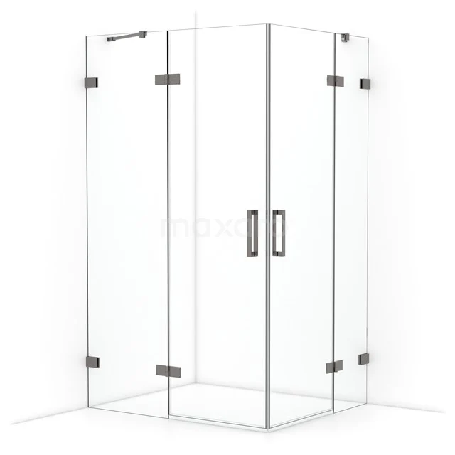 Diamond Shower enclosure | 120x100 cm Black metal Clear glass Pivot door Rectangle CDD6646420ZM