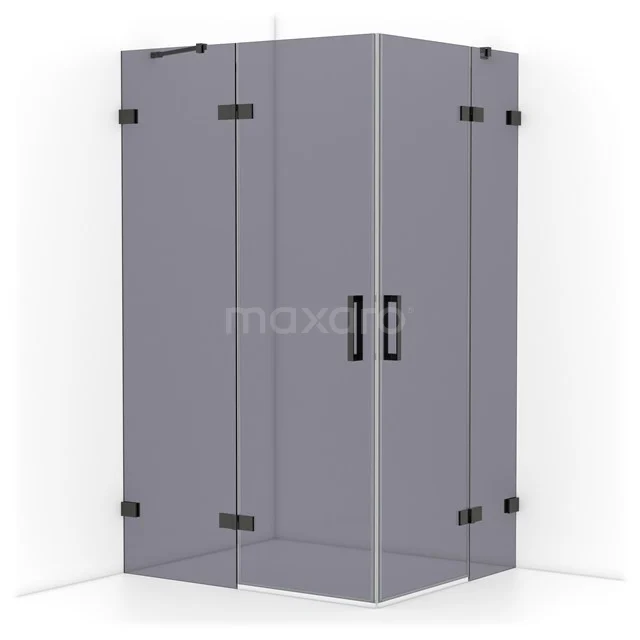 Diamond Shower enclosure | 120x100 cm Black chrome Smoke glass Pivot door Rectangle CDD6646421BC