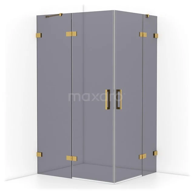 Diamond Shower enclosure | 120x100 cm Gold Smoke glass Pivot door Rectangle CDD6646421GG