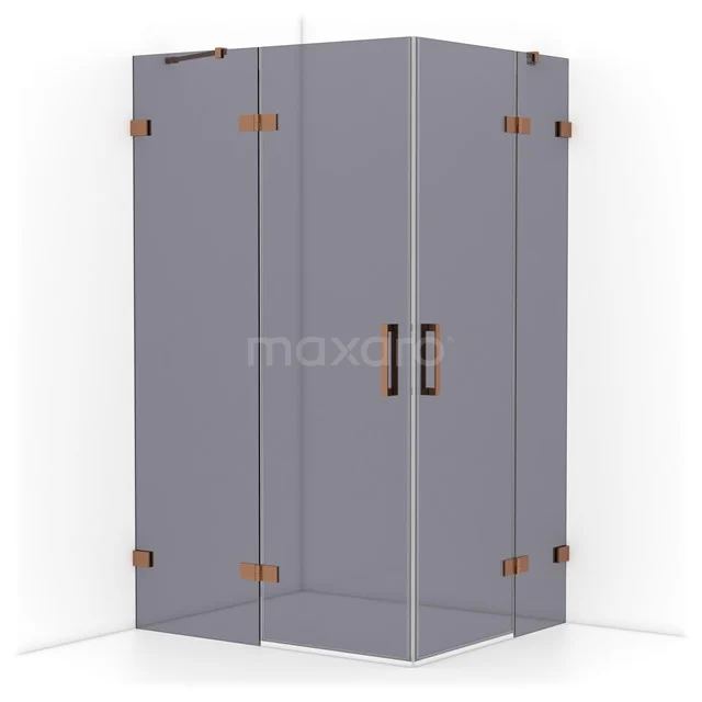 Diamond Shower cabin | 120x100 cm Copper Smoke glass Pivot door Rectangle CDD6646421KP