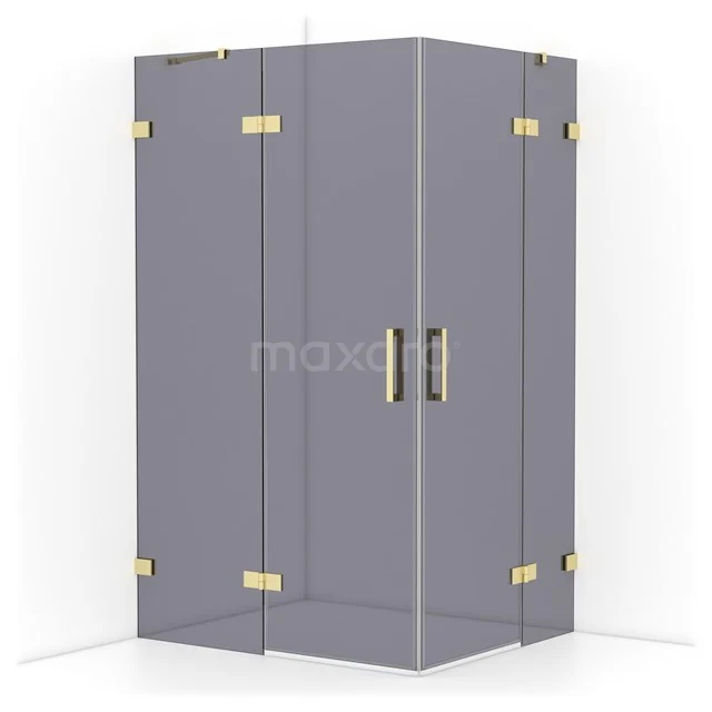 Diamond Shower enclosure | 120x100 cm Light gold Smoke glass Pivot door Rectangle CDD6646421LG