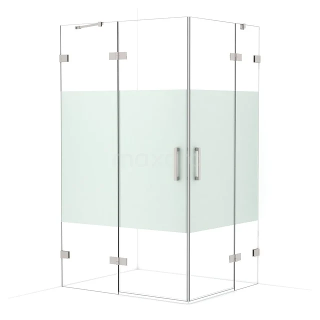 Diamond Shower enclosure | 120x100 cm Stainless steel Clear with matt strip Pivot door Rectangle CDD6646423BR