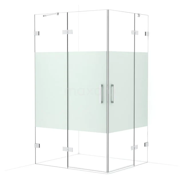 Diamond Shower enclosure | 120x100 cm Chrome Clear with matt strip Pivot door Rectangle CDD6646423C