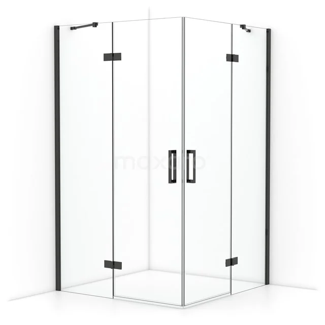 Diamond Shower enclosure | 120x120 cm Black chrome Clear glass Pivot door Square CDD6666410BCN