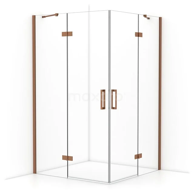 Diamond Shower enclosure | 120x120 cm Copper Clear glass Pivot door Square CDD6666410KP