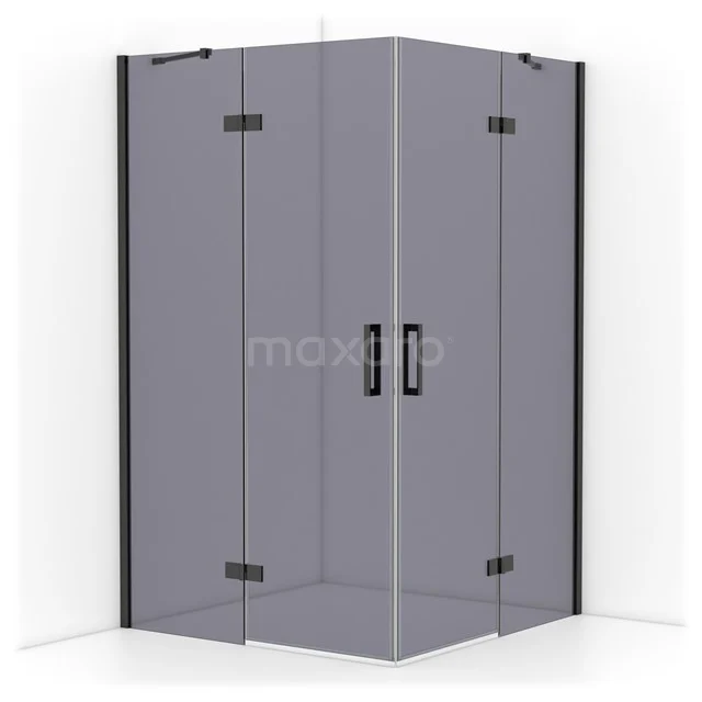 Diamond Shower cabin | 120x120 cm Black chrome Smoke glass Pivot door Square CDD6666411BCN